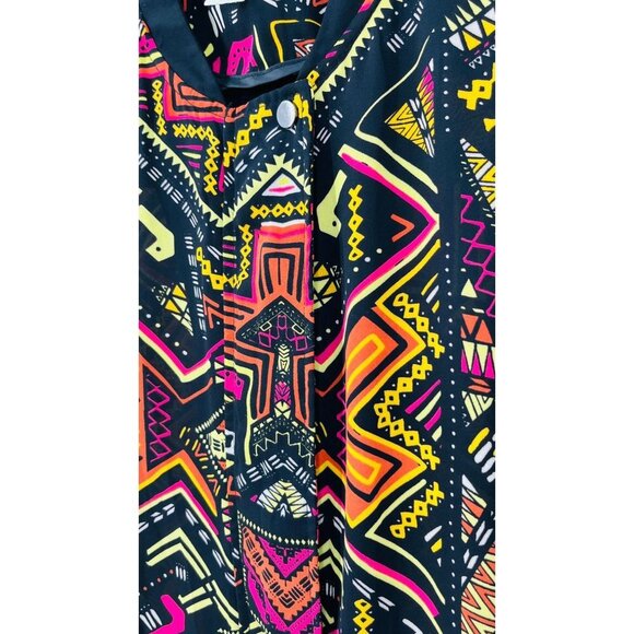 H&M Coachella Collection Ladies Geometric Multicolor Full Zip Jacket Size 14 - Picture 8 of 15